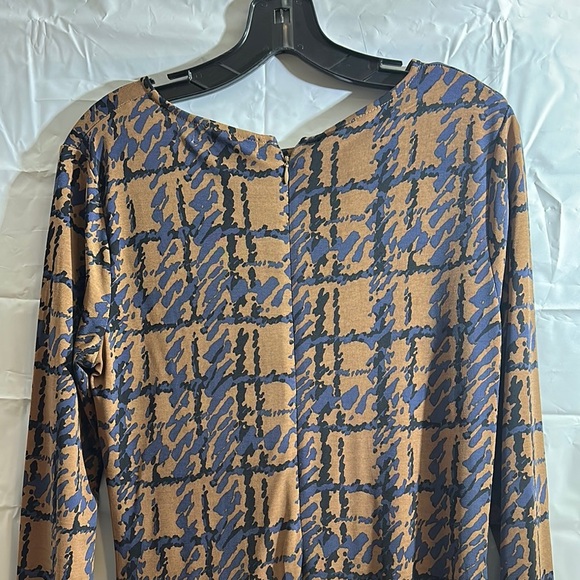 Michael Kors Blue and Brown Ruched  Dress size medium - Picture 5 of 5